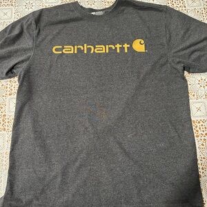 Carhartt Gray Short-Sleeve Tee with Yellow Logo